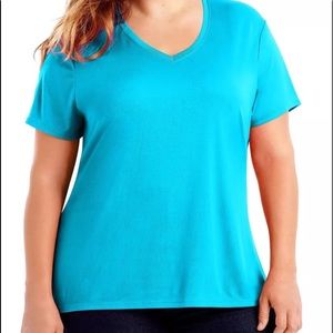 JMS JUST MY SIZE COL DRI V NECK TEE T SHIRT